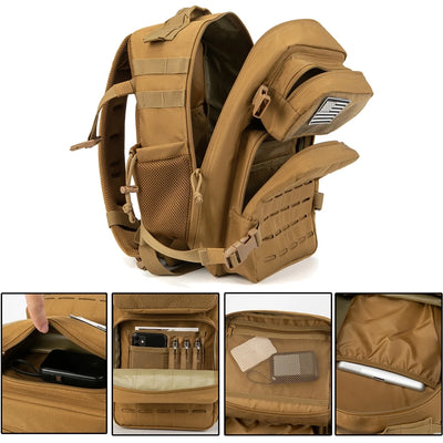 25L Tactical Backpack Outdoor Bag for Fitness MOLLE Backpack GYM For Women/Men EDC Hiking Survival Rucksack Witch Bottle Holder by Smarsty