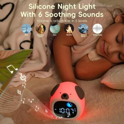 Puppy-Shaped Kids Alarm Clock with Night Light - Smarsty