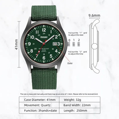 Luxury Mens Luminous Quartz Watch with Calendar - Smarsty