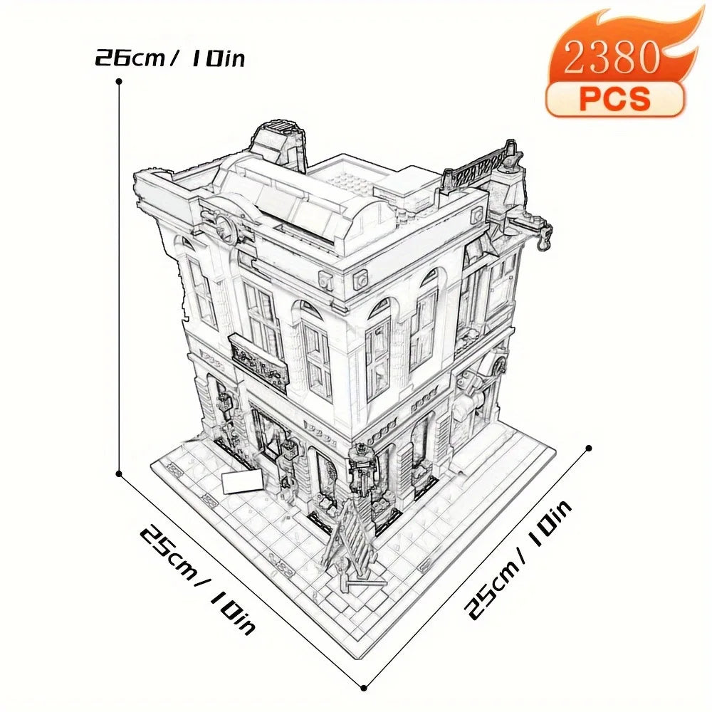 Creative Ideas Compatible 10224 King with figure Street View Building Block Hall Pet shop MOC Bank Christmas gift Adult toys