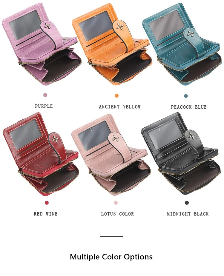 2023 New Women Wallets Fashion Short PU Leather Top Quality Card Holder Female Zipper Purse - Smarsty