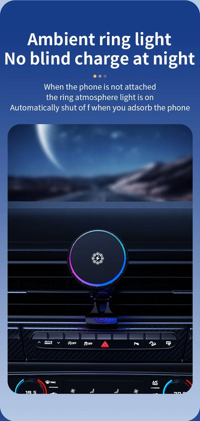 30W Magnetic MagSafe Wireless Car Charger With Cooling - Smarsty