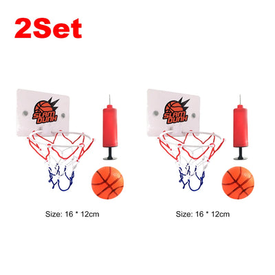 1-5Set Mini Basketball Hoop Set With Ball And Inflatable Kids Funny Game Home Sports Wall Hanging Basket Pump For Indoor Outdoor - Smarsty