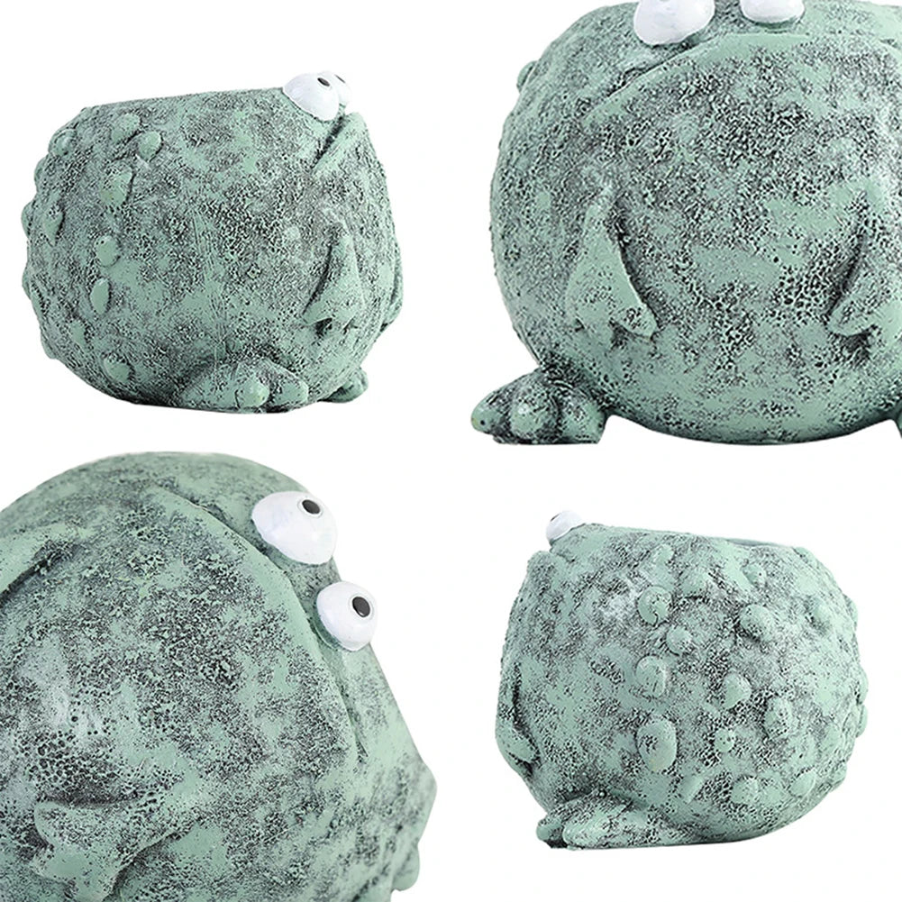 Funny Frog Planter Resin Cartoon Frog Flower Container Cute Frog Succulent Pot Small Frog Planter Ornament for Indoor Plants