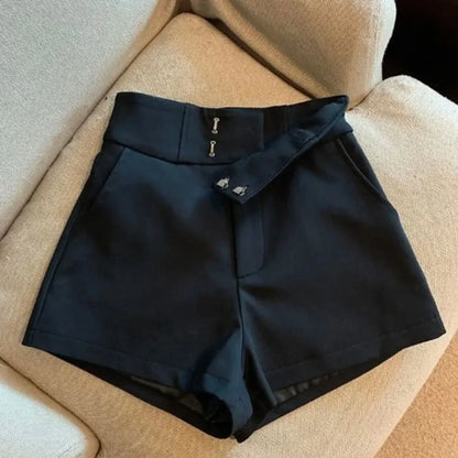Women Shorts T2 Black Shorts Women Harajuku Elegance High Waisted Shorts A Line Slim Casual Hot Girl Straight Pants Sexy - Smarsty