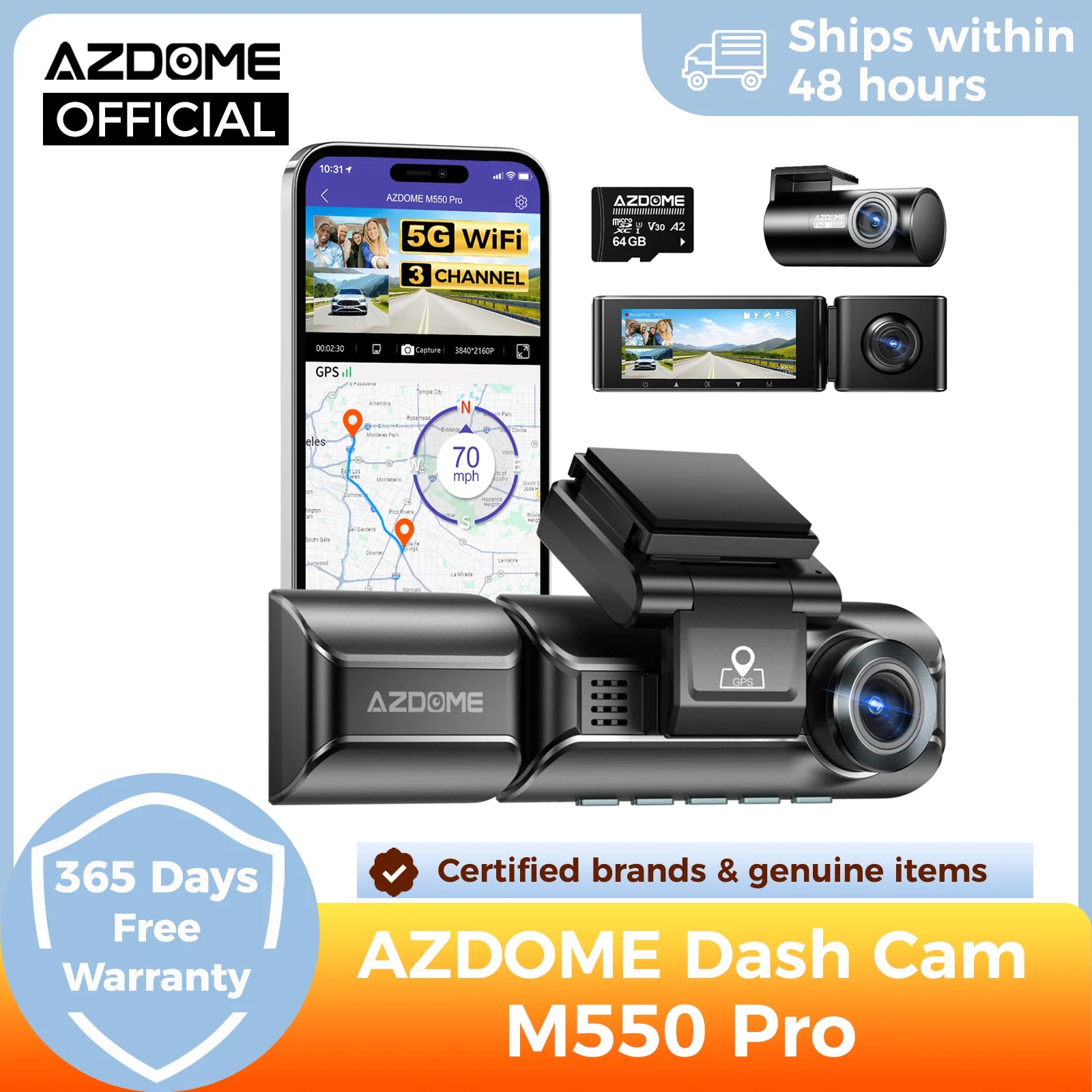 4K Dash Cam With GPS And Superior Night Vision Parking - Smarsty