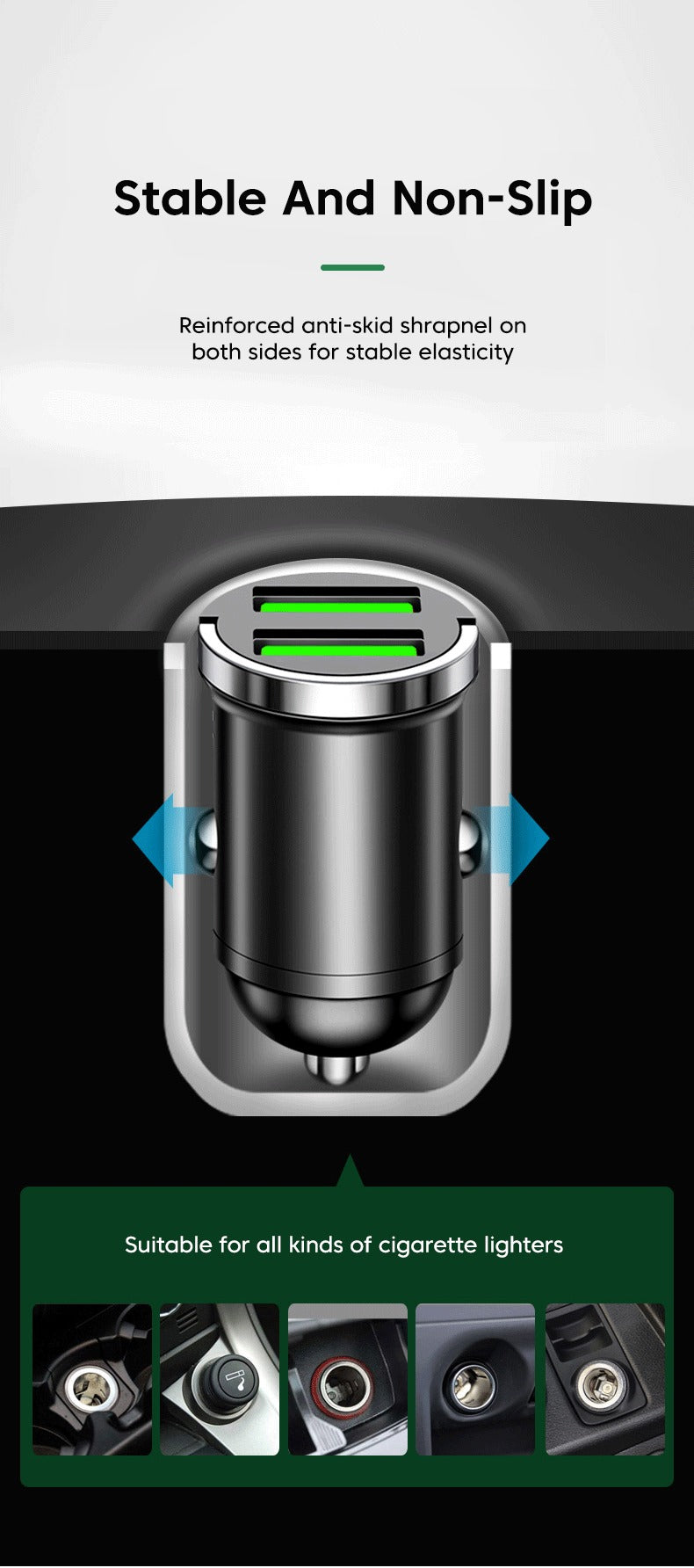 Dual USB Car Charger Quick Charge 200W Fast Charging - Smarsty