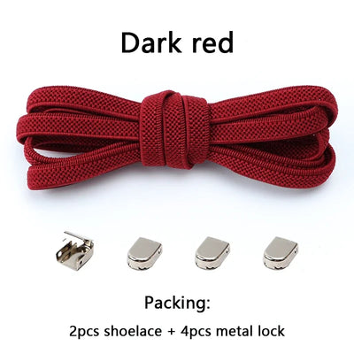 No Tie Shoe Laces Flat Elastic Shoelaces for Sneakers Tieless Shoelace Expand Shoestrings One Size Fits All Adult and Kids Shoes - Smarsty