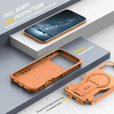 Armour Invisible Bracket For Magsafe Case For iPhone 17 Pro Max Magnetic Wireless Charge Stand Holder Coque  Cover