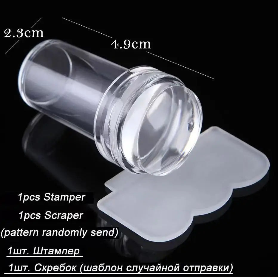 Nail Art Stamping Plates Set with Silicone Stamper - Smarsty