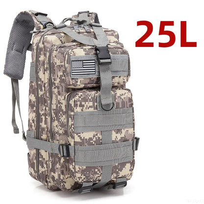 25L/50L Sturdy Nylon Waterproof Tactical Sports Trekking Fishing Hunting Camping Hiking Bag Backpack Outdoor Rucksacks - Smarsty