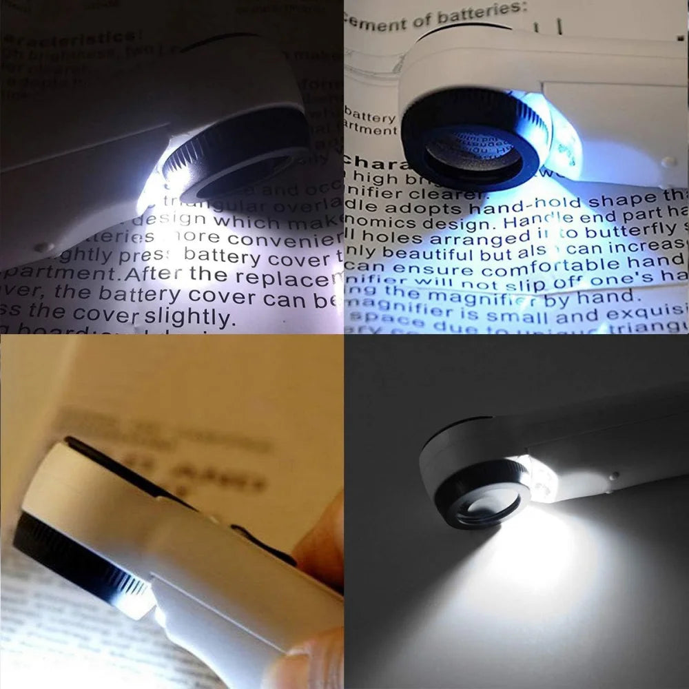 40X Handheld Magnifier With LED Lights for Clear Identification - Smarsty