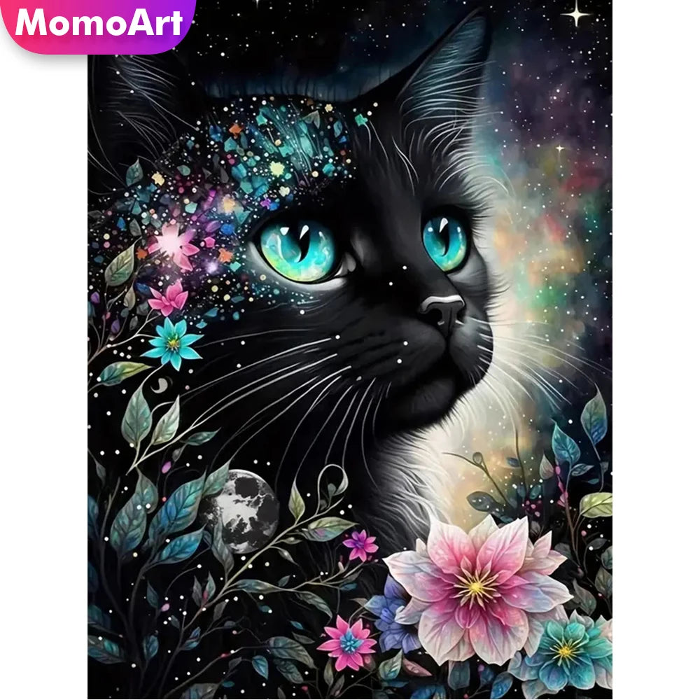 MomoArt DIY Black Cat Diamond Painting Kit - Smarsty