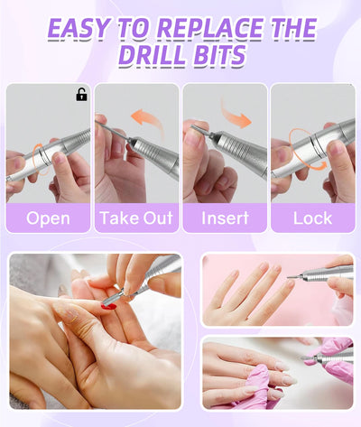 45000RPM Portable Nail Drill Machine for Low Noise Manicure - Smarsty