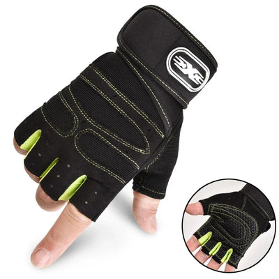Outdoor Sport Gloves for Men Women Wrist Guard Fitness Gym Cycling Hiking Boxing Exercise Training Workout Long Wrist Fingerless by Smarsty