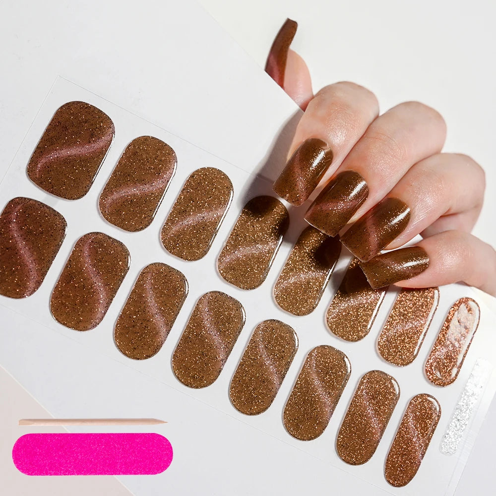 Long-Lasting Semi-Cured Gel Nail Stickers for Easy Application - Smarsty