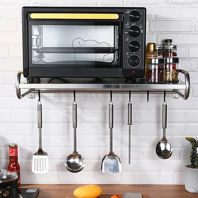 Microwave Oven Rack Stainless Steel Microwave Oven Shelf Wall-Mounted Kitchen Shelf Kitchen Shelves Counter - Smarsty