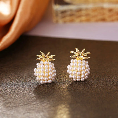 Minimal Geometric Circle Pearl Stud Earrings for Women - Smarsty