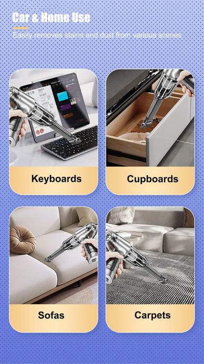 Wireless Handheld Car Vacuum Strong 95000PA Suction - Smarsty