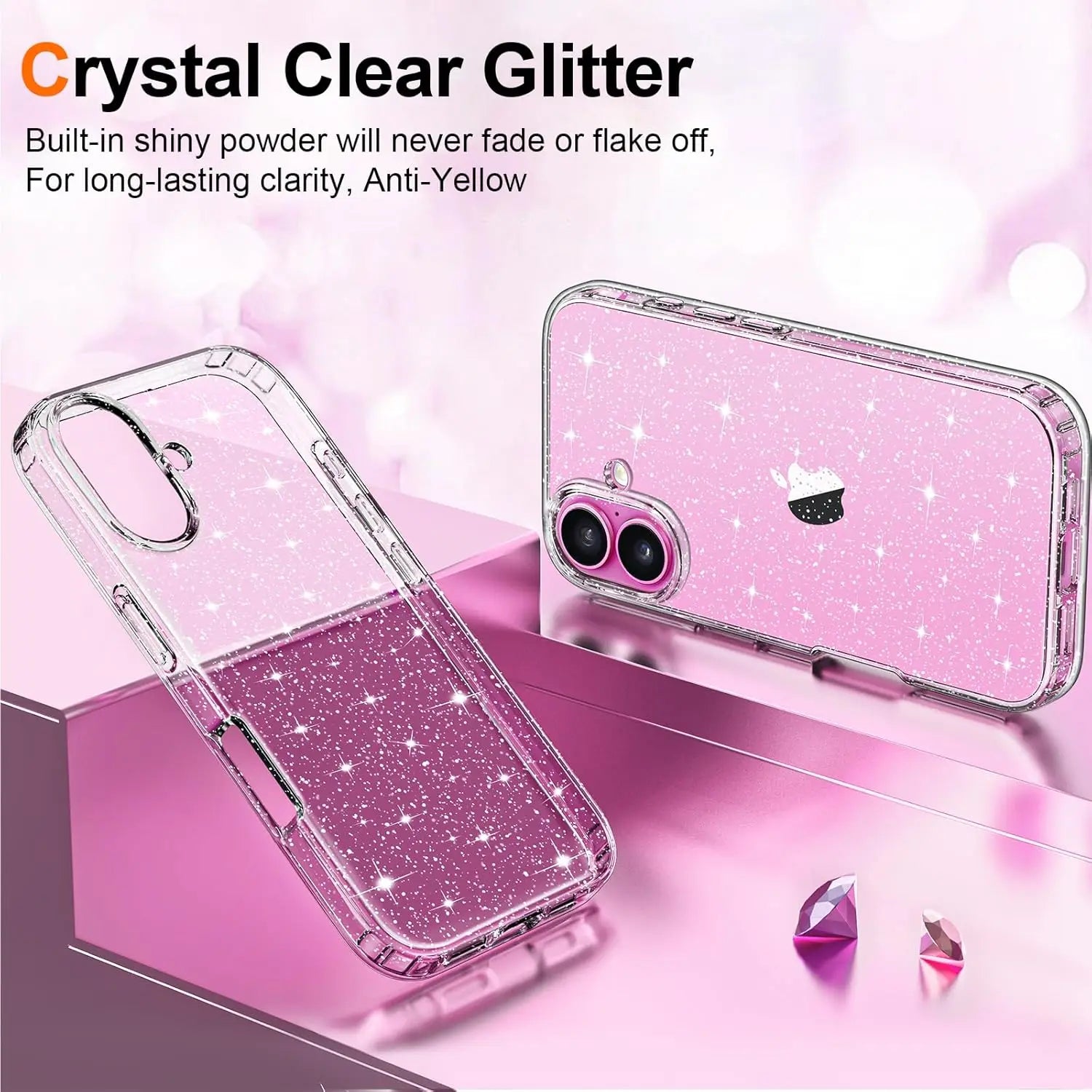 Smarsty Glitter Clear Protective Phone Case For 17 16 15 14 -