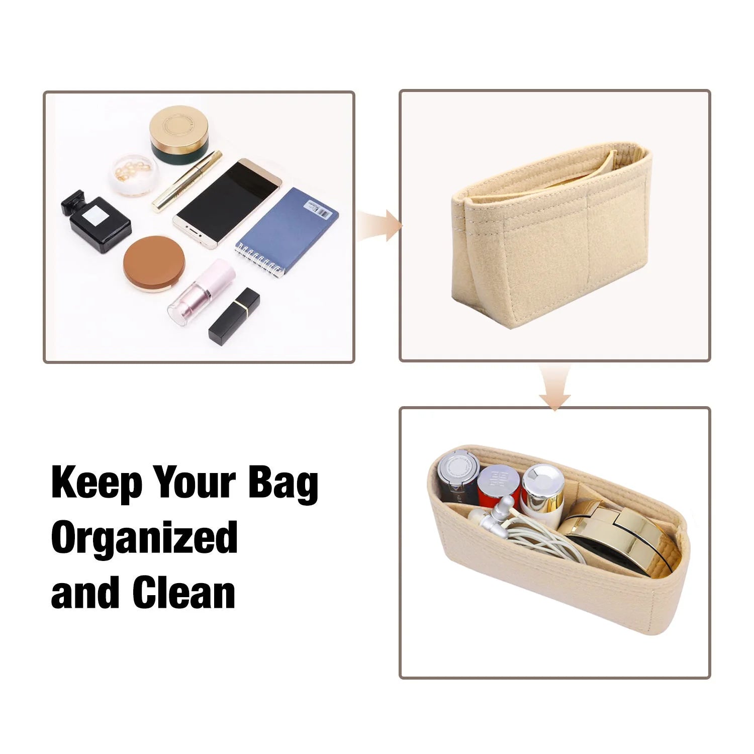 Bag Organizer For Longchamp Mini Bag Storage Bag The Liner Bag Felt Purse Insert Handbag Liner Bag