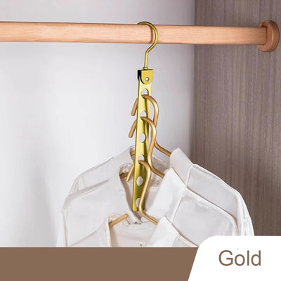8 Holes Storage Rack for Clothes Hanger Organizer Foldable Rotatable Magic Metal Hangers Storage Rack Wardrobe Space Saver Hook by Smarsty