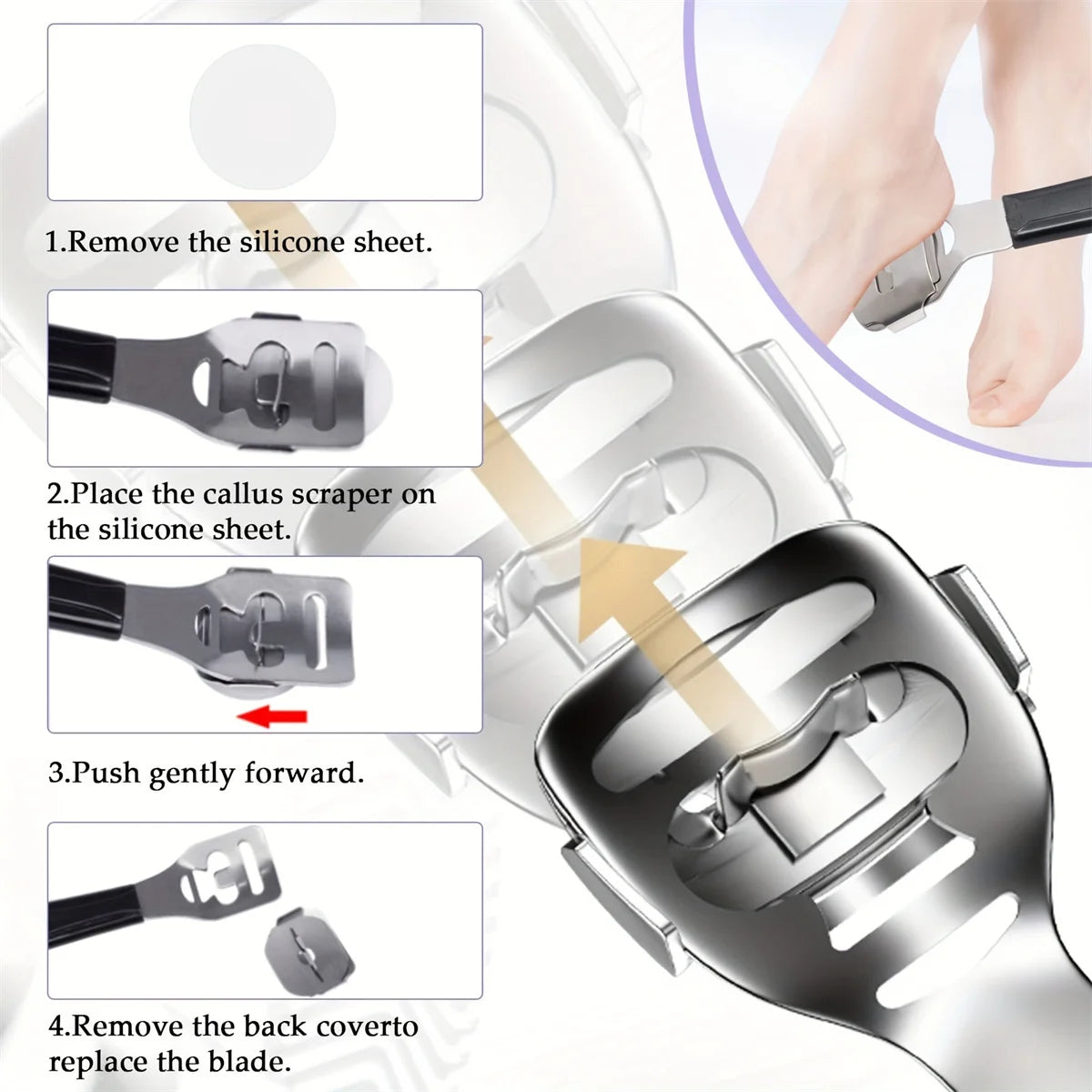 Stainless Steel Pedicure Set for Exfoliating Calluses - Smarsty