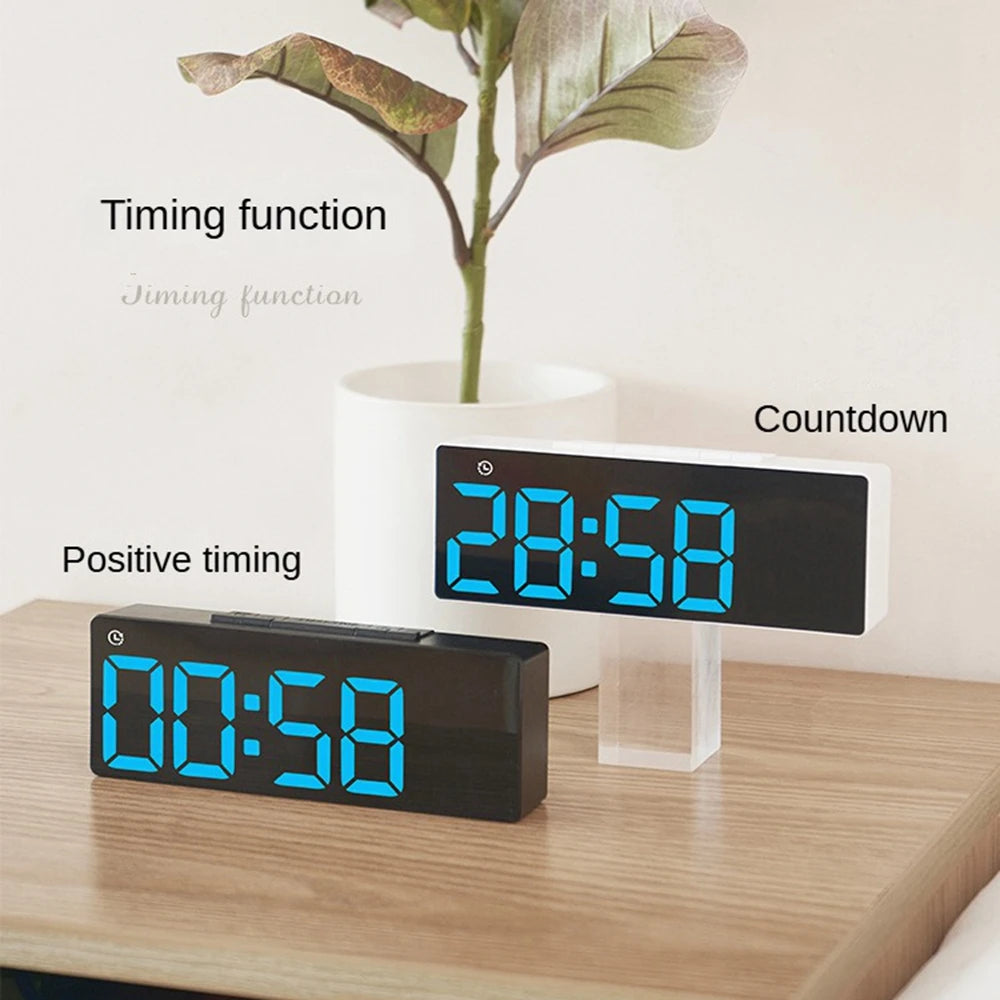 Digital LED Alarm Clock with Adjustable Brightness and Temperature Display - Smarsty