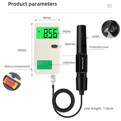 Digital PH Meter Water Quality Tester with Backlight - Smarsty