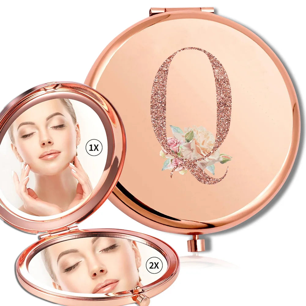 Rose Gold Double Sided Makeup Mirror Compact Design - Smarsty