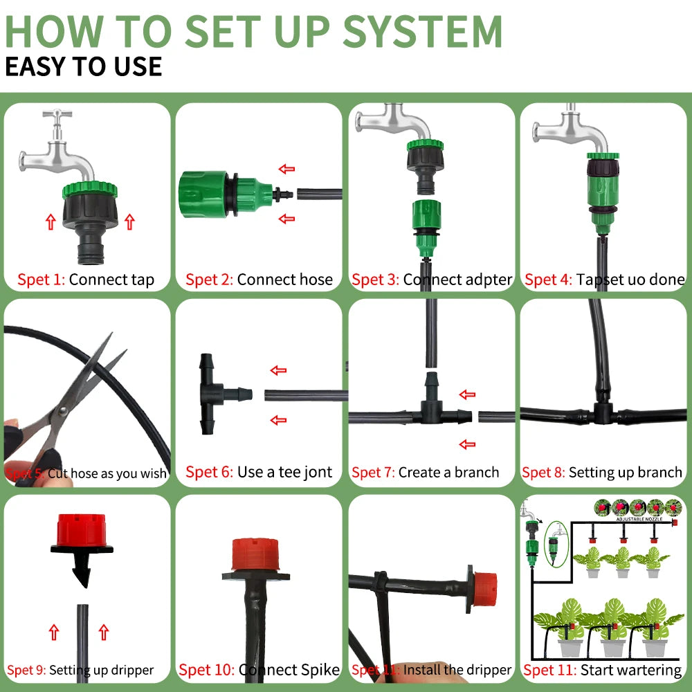 Portable Micro Drip Irrigation System for Easy Garden Watering - Smarsty