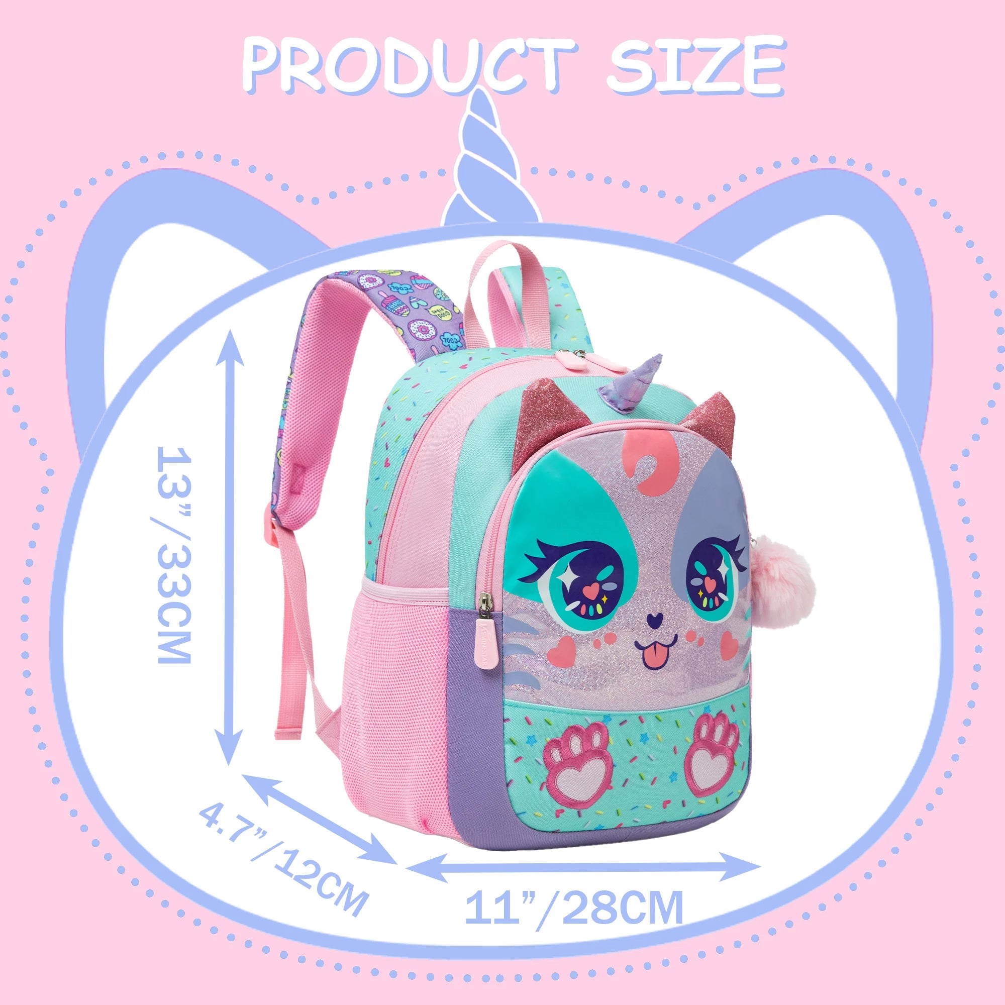 Sequins 13 Inch Girls Kindergarten School Backpack Bright - Smarsty