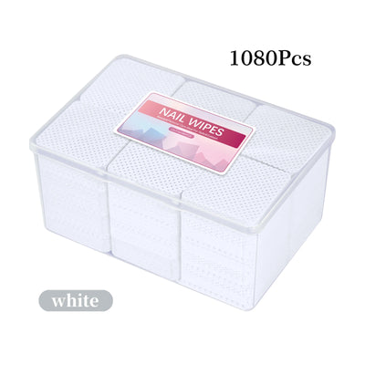 1080pcs Boxed Nail Art Lint-Free Eyelash Glue Wipes Paper Gel Polish Remover Clean Glue Cotton Pads Beauty Cleaning Tools - Smarsty