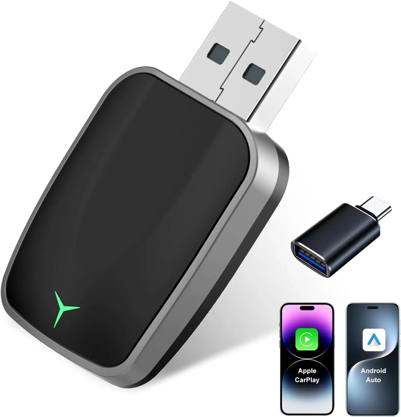 Mini Wireless CarPlay & Android Auto Adapter – Plug & Play Dongle, Convert Wired to Wireless, USB-A/C, Compatible with 2016+ Car