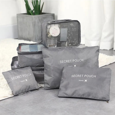 Travel Packing Cubes 6Pcs Set Shoe Pouch Luggage Organizer - Smarsty