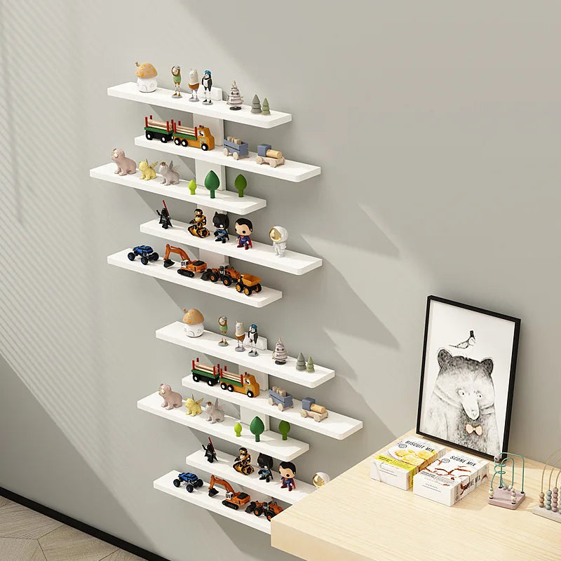 5-Tier Adjustable Wall-Mounted Display Shelf for Action Figures, Small Building Blocks & Collectibles - Modern Home Decor Storag by Smarsty