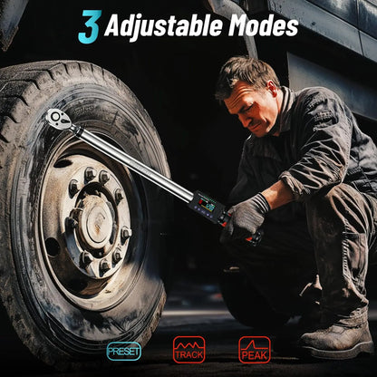 Seesii Digital Torque Wrench 1/2" Drive 340N.m 2% Torque Accuracy Electric Torque Wrench with 3 Adjustable Modes for Car Care