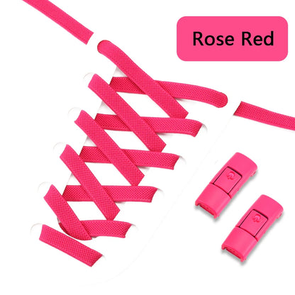 No Tie Shoe laces Press Lock Shoelaces without ties Elastic Laces Sneaker Kids Adult 8MM Widened Flat Shoelace for Shoes - Smarsty