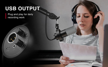 FIFINE USB XLR Microphone with Gain Control and Mute - Smarsty