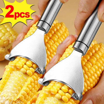 Stainless Steel Corn Peeler Serrated Corn Stripper Peelers Cob Shaver Planer Thresher Cutter Kitchen Fruit Vegetable Gadget Tool by Smarsty