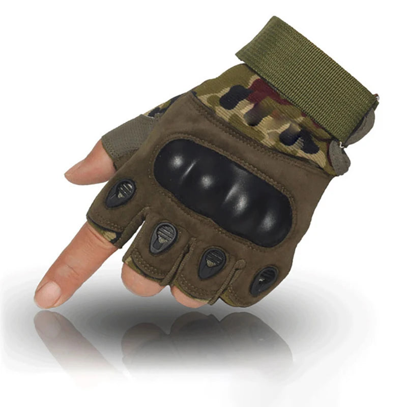 Men's Hard Knuckle Fingerless Gloves for Combat and Hunting - Smarsty