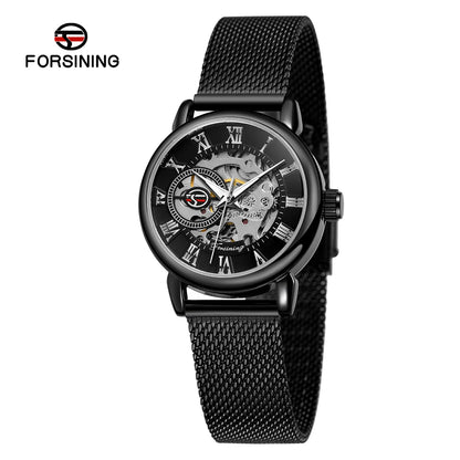 Luxury Skeleton Mechanical Women's Watch Stainless Steel - Smarsty