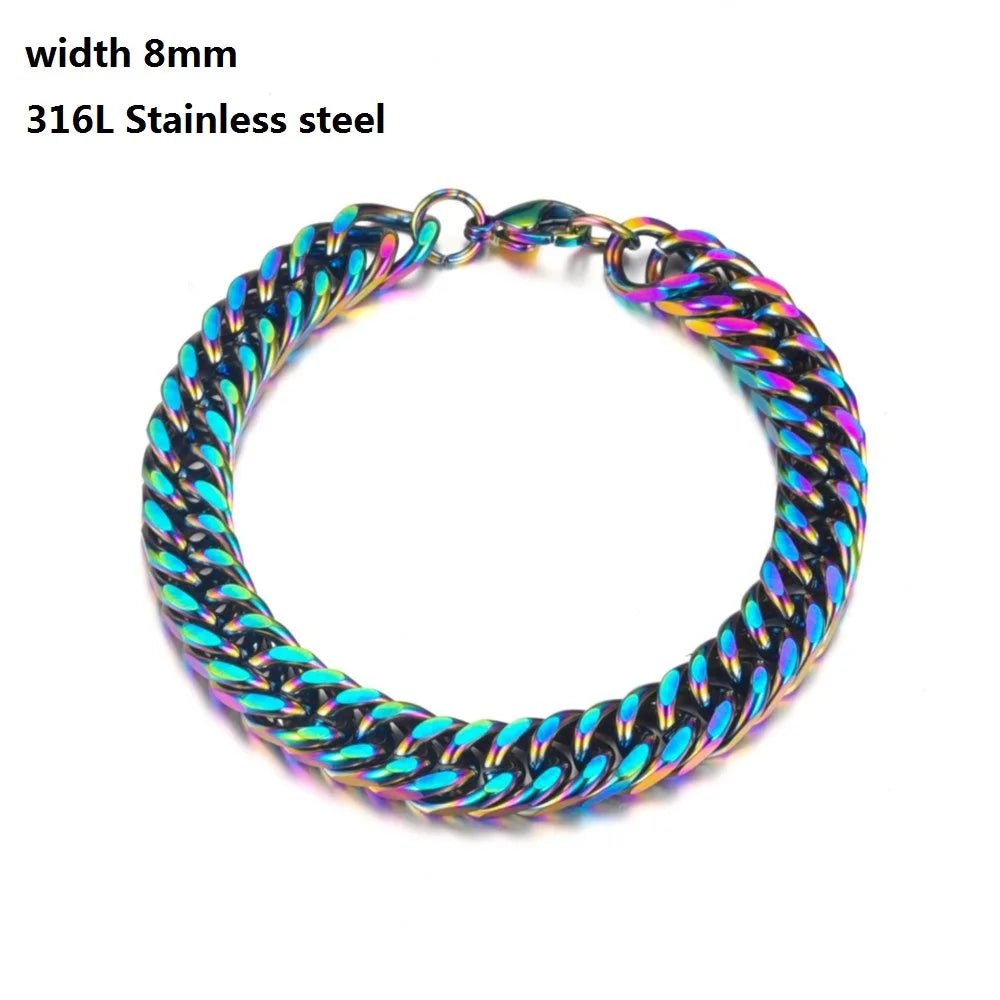 316L Stainless Steel Cuban Chain Bracelet for All - Smarsty