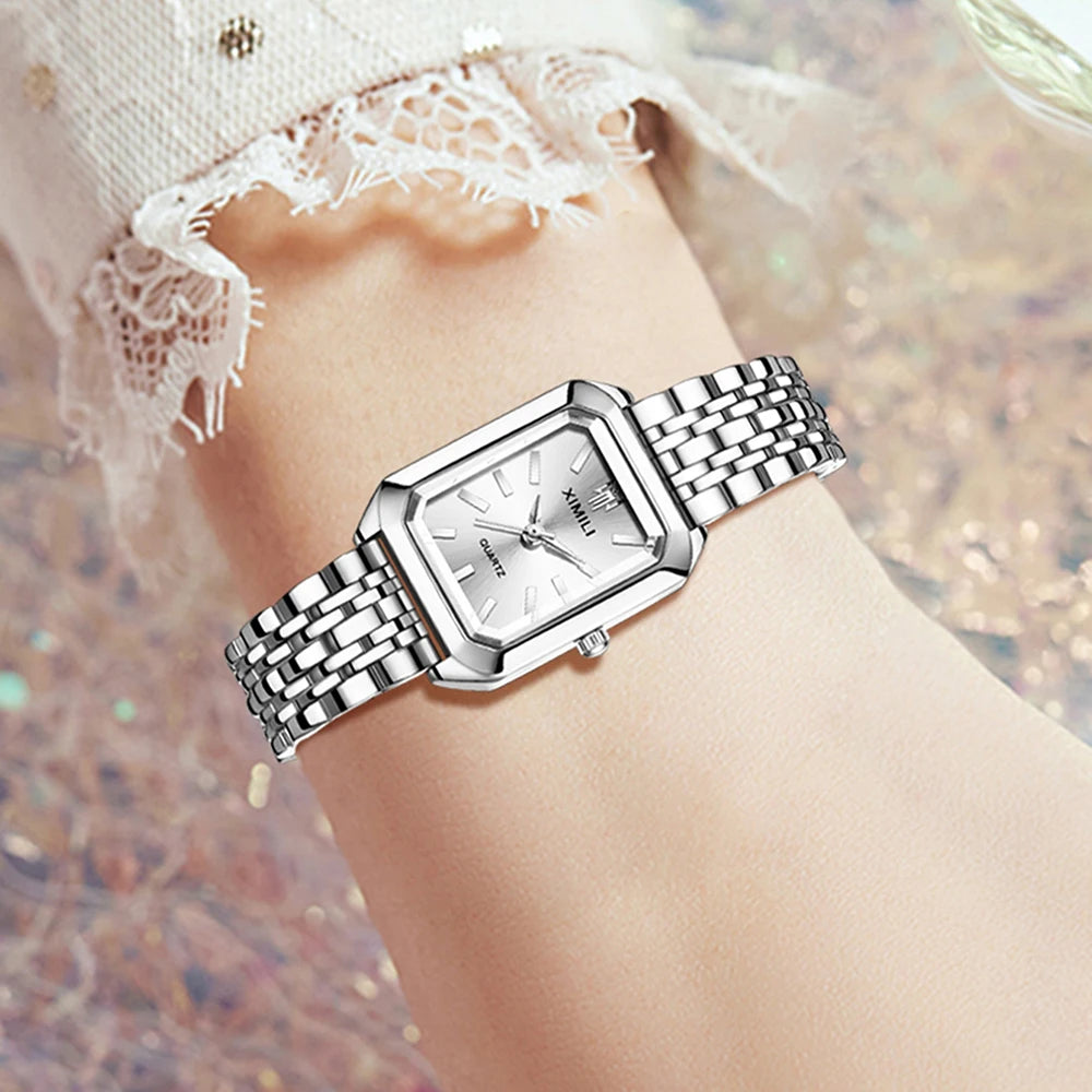 Trendy Women's Rectangular Dial Quartz Watch for Daily Wear - Smarsty