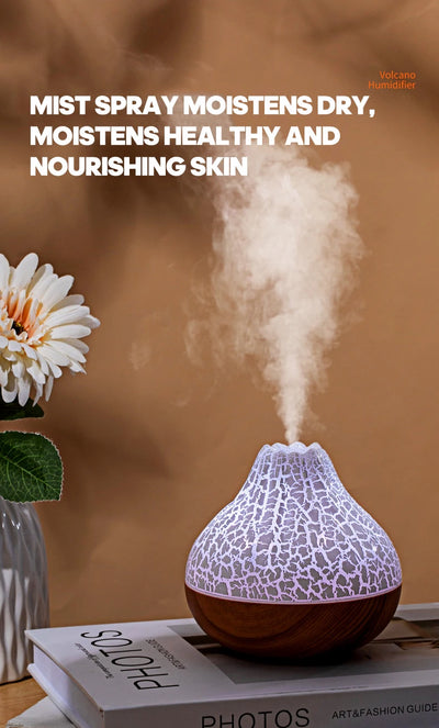 Volcano Air Humidifier with Colorful Night Light - Smarsty