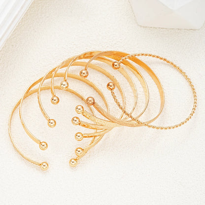 Punk Gold Color Bracelets Set for Women Fashion - Smarsty