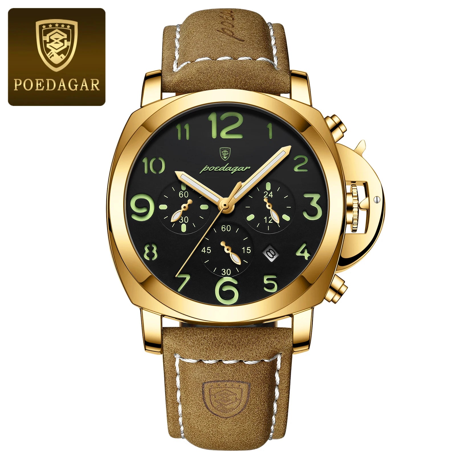 Luxury Waterproof Military Watch for Men Luminous Leather - Smarsty