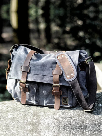 Muchuan Canvas Leather Messenger Bag For Men Laptop Case - Smarsty