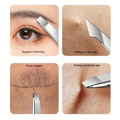 Ouriner Stainless Steel Eyebrow Tweezers Set for Precision Hair Removal - Smarsty