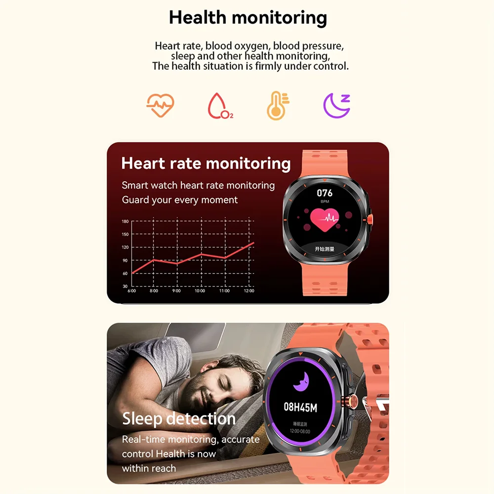 Smart Watch with Heart Rate Monitor and AMOLED Screen - Smarsty